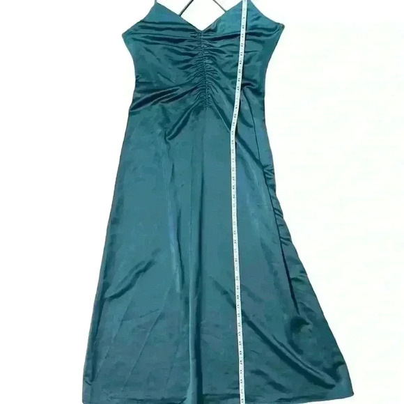 Jason Wu Satin Slip Dress Ruched Midi Size Large - Picture 7 of 11